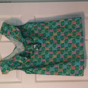 Haley and the Hound Ruffled Pineapple top